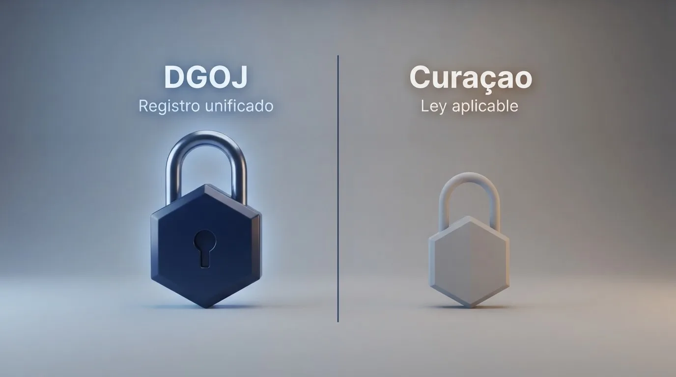 Representación esquemática de los dos regímenes de licencia que afectan al jugador español de casinos ETH