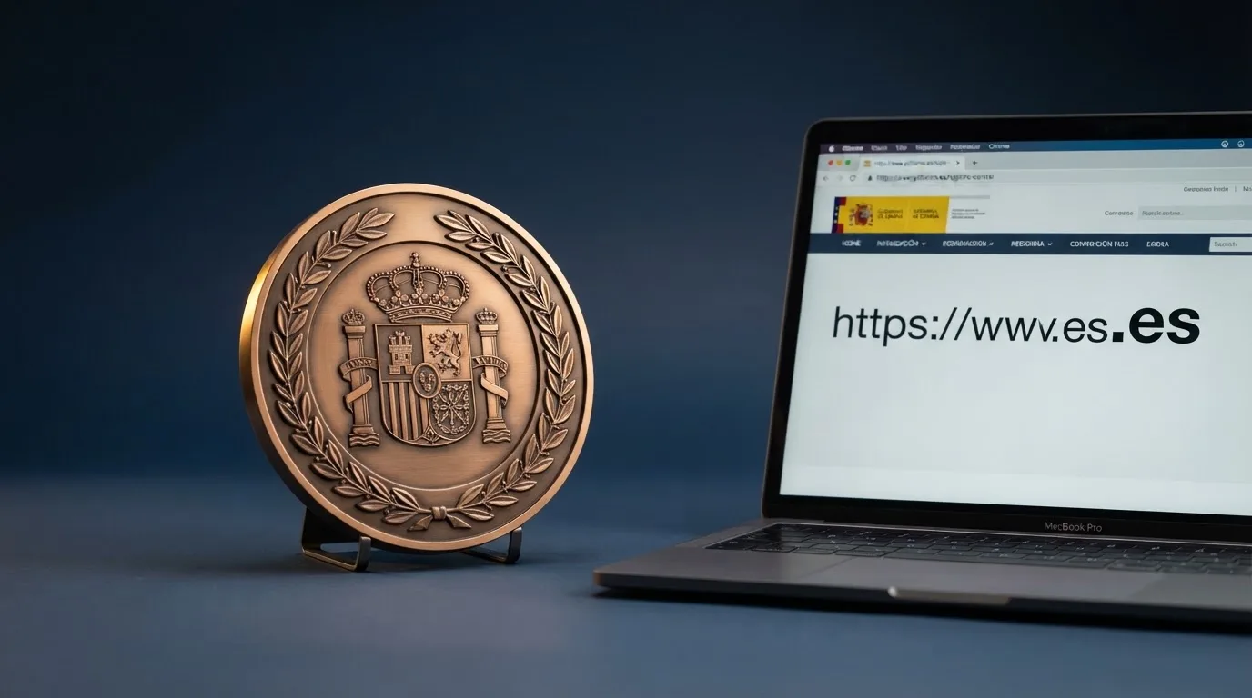 Primer plano del sello de la Dirección General de Ordenación del Juego junto a la URL de un casino con dominio .es en la barra del navegador